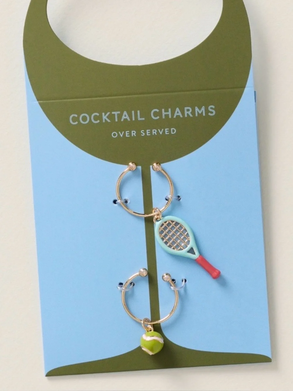 Anthropologie Over Served Tennis Cocktail Charms Set of 2